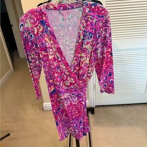 Lilly Pulitzer Pink and Purple Wrap Romper